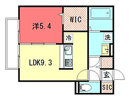 Rejoice紫竹 3階1LDKの間取り