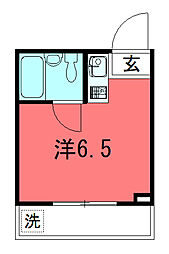サンモリッツ 2階ワンルームの間取り