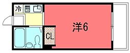 ハウス今出川 4階1Kの間取り