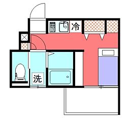 キャンパスヴィレッジ京都一乗寺 4階ワンルームの間取り