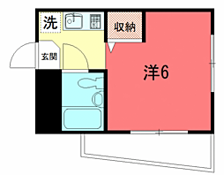 エルペキーニョ 4階1Kの間取り