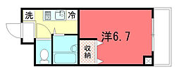セブンハイム 1Kの間取図画像