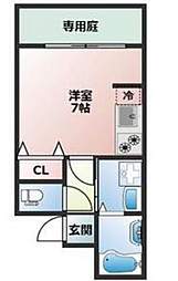 (仮称)北白川上池田町アパート ワンルームの間取図画像