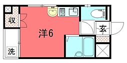 TAISEI都 1Kの間取図画像