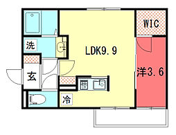 二葉荘東館舎 1LDKの間取図画像