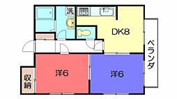 大塚マンション 2DKの間取図画像