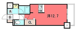 RESIDIA御所東 ワンルームの間取図画像