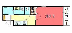 ハーミテージ修学院 1Kの間取図画像