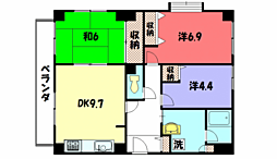 メゾン洛北 3LDKの間取図画像