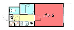 ピラーズ北山 1Kの間取図画像