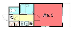 ピラーズ北山 1Kの間取図画像