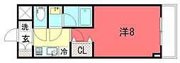 ヴィラ岡崎神宮 1Kの間取図画像