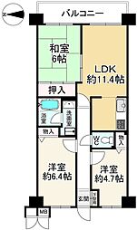 サンルモン新大宮 3LDKの間取り