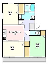 グリーンパークA 3DKの間取図画像