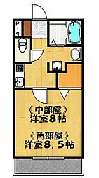 パルコート細田 1Kの間取図画像