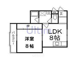 サンハイツ小栗栖 1LDKの間取図画像