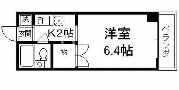 ヴィラ高瀬川 ｜京都府京都市伏見区三栖町１丁目(賃貸マンション1K・2階・17.28㎡)の写真 その2