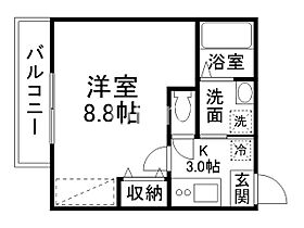 サントス墨染  ｜ 京都府京都市伏見区深草北鍵屋町（賃貸マンション1K・3階・25.05㎡） その2