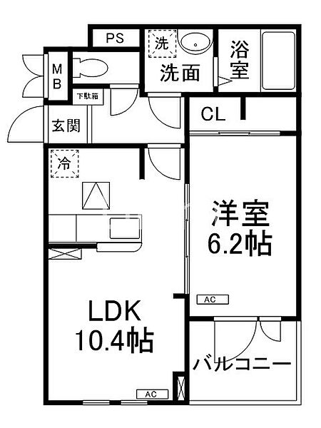 heal　court　K．N． ｜京都府京都市南区吉祥院西浦町(賃貸アパート1LDK・3階・40.14㎡)の写真 その2