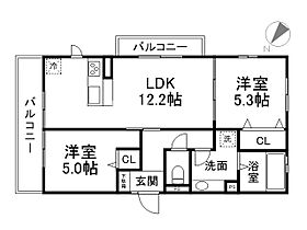 ベルクローバー嵯峨野  ｜ 京都府京都市右京区嵯峨野南浦町（賃貸アパート2LDK・2階・54.59㎡） その2