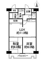 嵯峨ハイツ  ｜ 京都府京都市右京区嵯峨広沢南下馬野町（賃貸マンション2LDK・6階・54.50㎡） その1