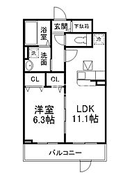 和幸館 1階1LDKの間取り
