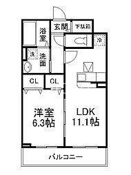 和幸館 1階1LDKの間取り
