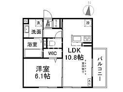 GRAMM六地蔵B棟 3階1LDKの間取り