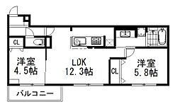 Bell　soar 3階2LDKの間取り