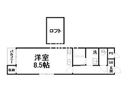ラパン四条大宮 ワンルームの間取図画像