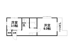 エスペランス千 2Kの間取図画像