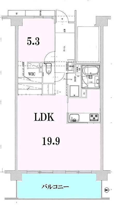 新築時の3LDKから1LDKにリノベーション工事。大きなLDKとなり、ウォークインクロゼットで収納は大容量 床の高低差が気になりません。他人の目線が気にならない部屋配置の部屋です。びわ湖眺望あります。