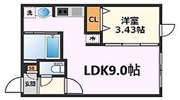 quador 名古屋WEST 3階1LDKの間取り