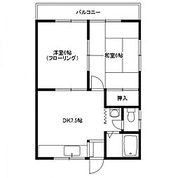 水子マンション 2DKの間取図画像