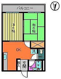 ホーエイハイム 2DKの間取図画像
