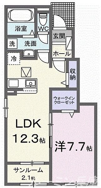 メゾンドアポロン 104｜兵庫県三木市福井2丁目(賃貸アパート1LDK・1階・50.14㎡)の写真 その2