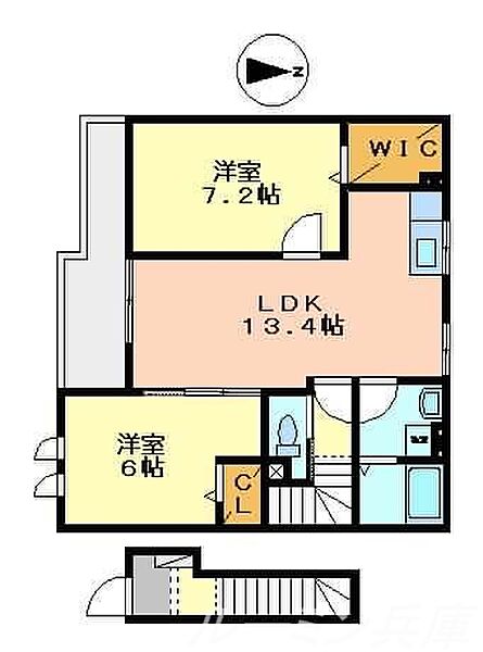 プチネージュ 204｜兵庫県西脇市野村町(賃貸アパート2LDK・2階・59.34㎡)の写真 その2