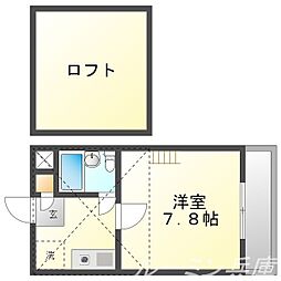 ヨーロピアンB 1Kの間取図画像