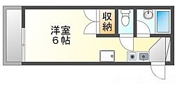 Vコーポラス村上 ワンルームの間取図画像