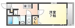 クイーンズコート 1Kの間取図画像