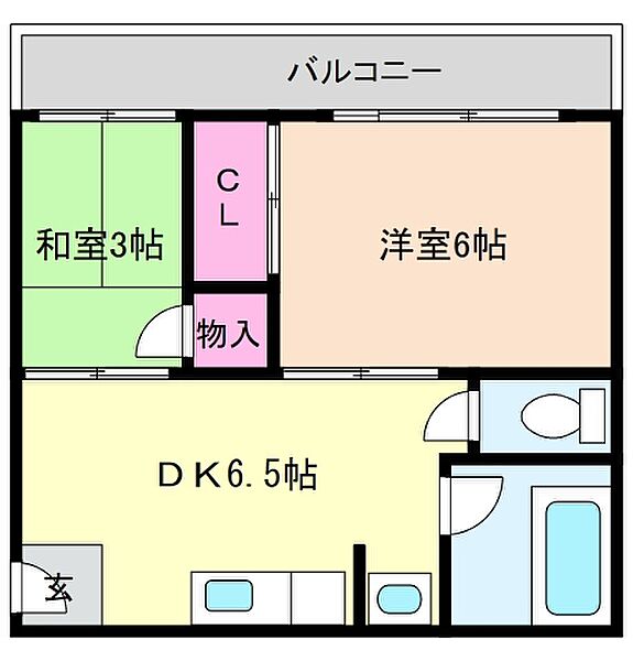 兵庫県神戸市東灘区魚崎中町１丁目(賃貸マンション2DK・5階・40.00㎡)の写真 その2