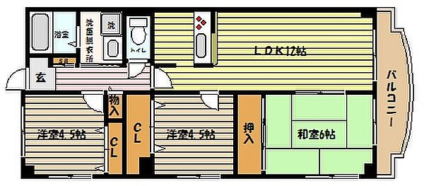 兵庫県神戸市東灘区鴨子ヶ原１丁目(賃貸マンション3LDK・4階・66.00㎡)の写真 その2