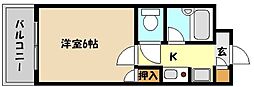 シャルマンフジ御影参番館 1Kの間取図画像
