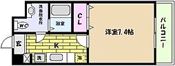 エントラール石屋川 1Kの間取図画像