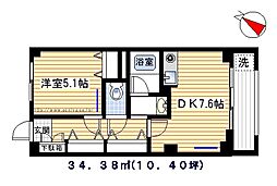 ハウス小林 1DKの間取図画像