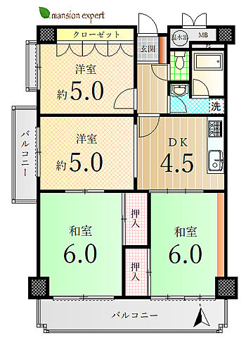 間取り 久米町マンション 4階/-