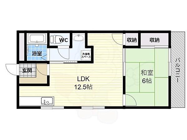 ハイツせせらぎ北・南棟 ｜大阪府柏原市平野２丁目(賃貸マンション1LDK・3階・50.00㎡)の写真 その2