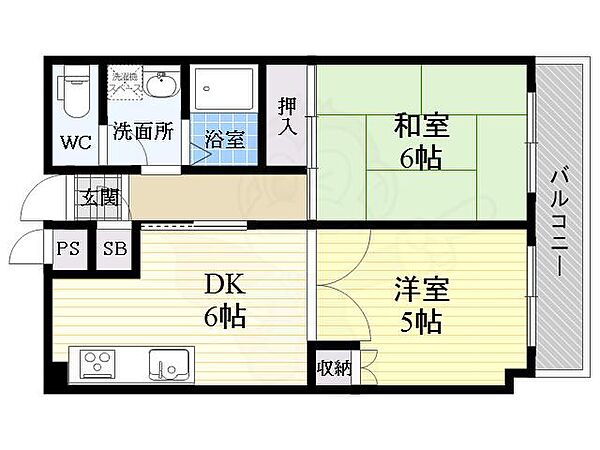 エトワールすみいち 605｜大阪府藤井寺市春日丘１丁目(賃貸マンション2DK・6階・42.50㎡)の写真 その2