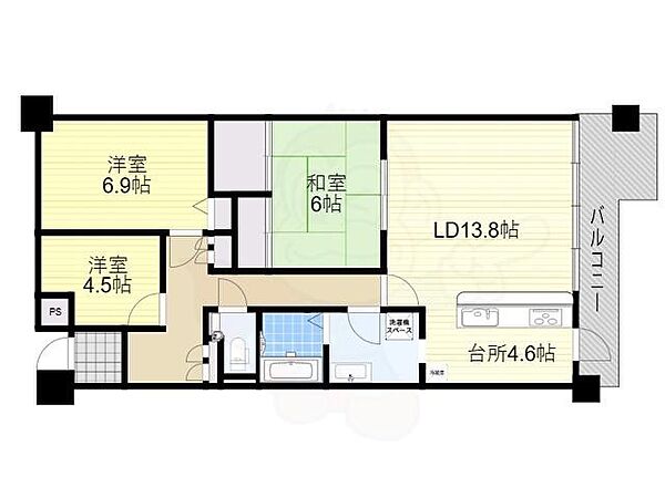 グリーンコープ羽曳野 ｜大阪府羽曳野市はびきの２丁目(賃貸マンション3LDK・2階・84.82㎡)の写真 その2