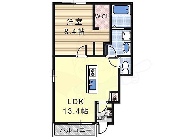 ベルメゾン壱番館 ｜大阪府羽曳野市碓井１丁目(賃貸アパート1LDK・1階・47.08㎡)の写真 その2